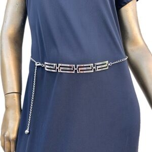 Y2K Vintage Silver tone Chain Link Belt-36”length